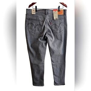 Levi's Stellar Stretch Mid Rise Boyfriend Relaxed Charcoal Grey Taper Jeans 32